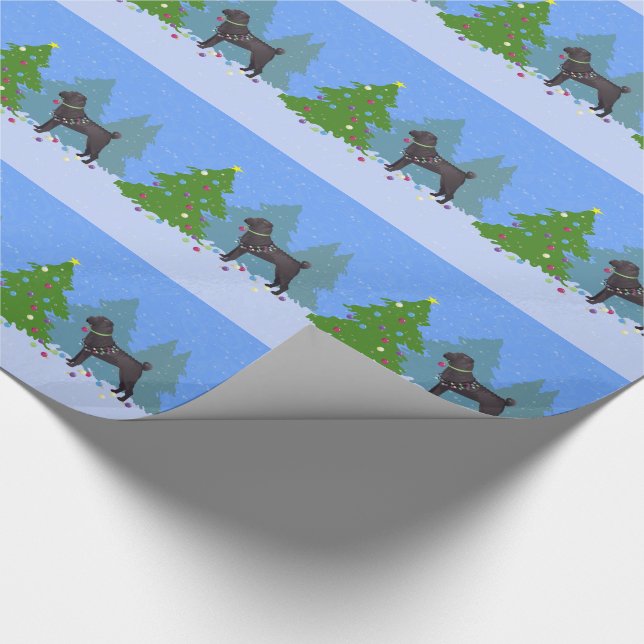 Chinesischer Shar-Pei-Dekorationsbaum - Wald Geschenkpapier (Ecke)