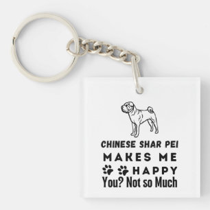 Chinesischer Shar Pei freut mich, nicht so sehr Schlüsselanhänger
