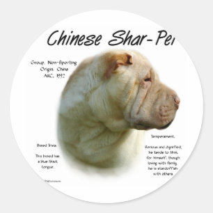 Chinesischer Shar Pei Geschichte; chinesischer Sha Runder Aufkleber
