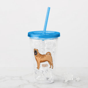 Chinesischer Shar-Pei-Hund-Cartoon Acryltrinkbecher