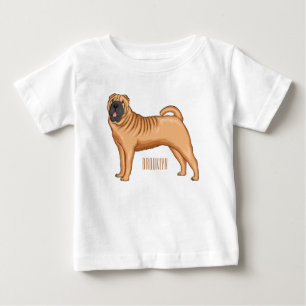 Chinesischer Shar-Pei-Hund-Cartoon Baby T-shirt