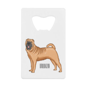 Chinesischer Shar-Pei-Hund-Cartoon Geldbeutel Flaschenöffner