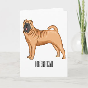 Chinesischer Shar-Pei-Hund-Cartoon Karte
