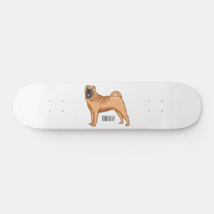 Chinesischer Shar-Pei-Hund-Cartoon Skateboard