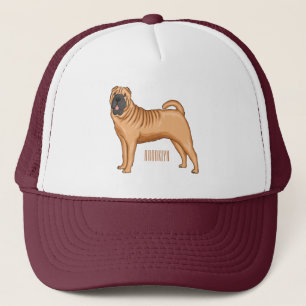 Chinesischer Shar-Pei-Hund-Cartoon Truckerkappe