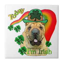 Chinesischer Shar-Pei St. Patrick's Day Fliese