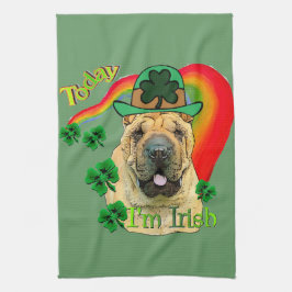 Chinesischer Shar-Pei St. Patrick's Day Küchentuch