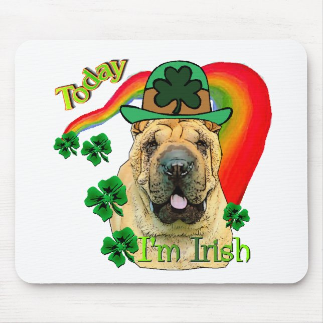Chinesischer Shar-Pei St. Patrick's Day Mousepad (Vorne)