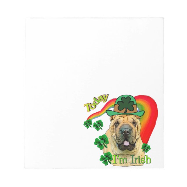 Chinesischer Shar-Pei St. Patrick's Day Notizblock (Vorderseite)