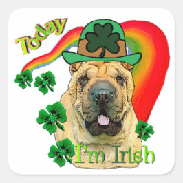 Chinesischer Shar-Pei St. Patrick's Day Quadratischer Aufkleber