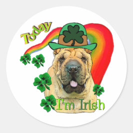 Chinesischer Shar-Pei St. Patrick's Day Runder Aufkleber