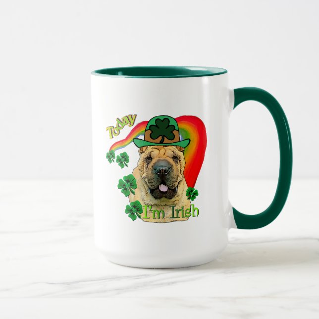Chinesischer Shar-Pei St. Patrick's Day Tasse (Rechts)