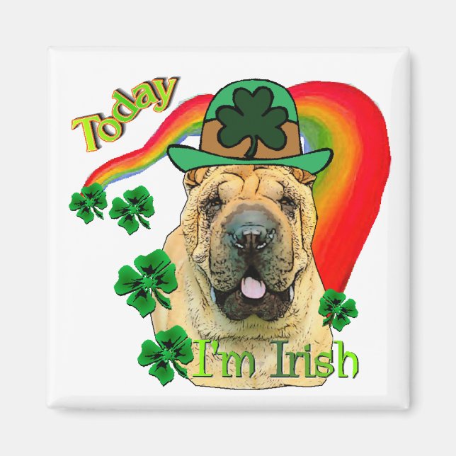 Chinesischer Shar-pei St. Pattys Magnet (Vorne)
