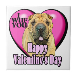 Chinesischer Shar-Pei-Valentinstag Fliese