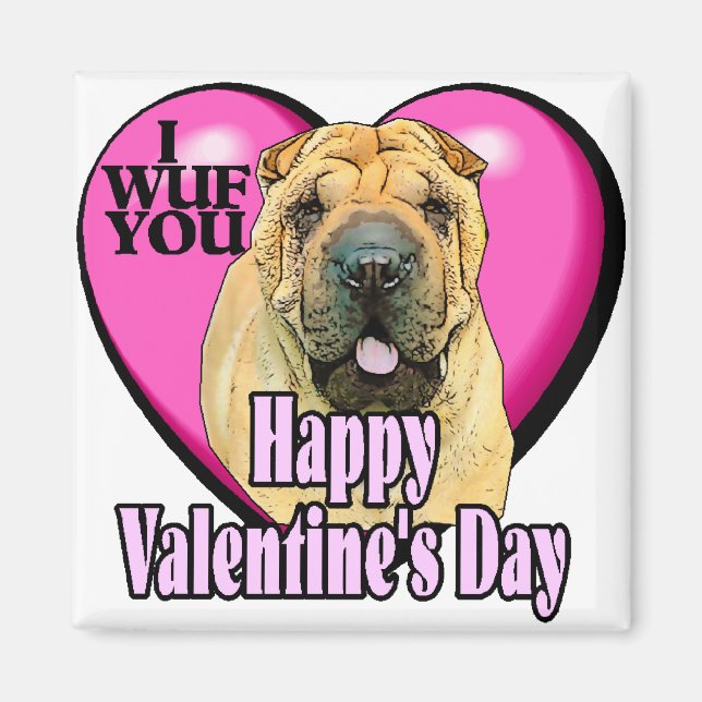 Chinesischer Shar-pei-Valentinstag Magnet (Vorne)
