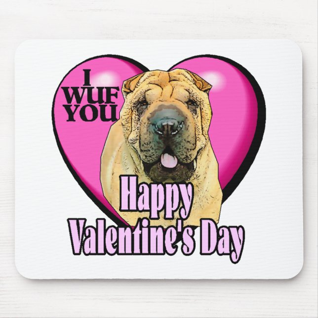 Chinesischer Shar-pei-Valentinstag Mousepad (Vorne)