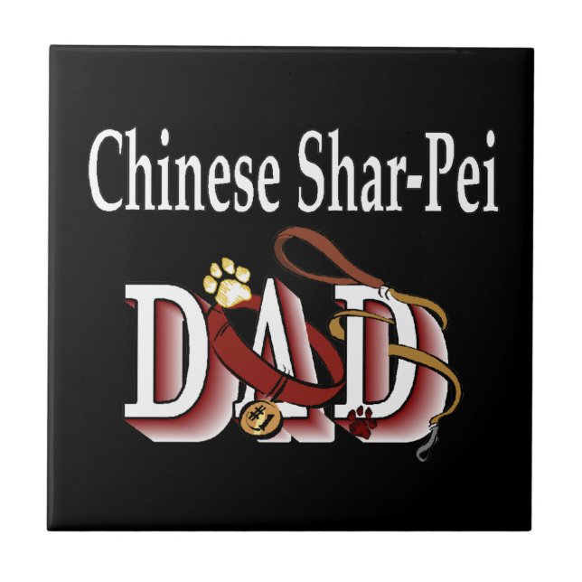 Chinesischer Shar-Pei-VATER Fliese (Vorderseite)