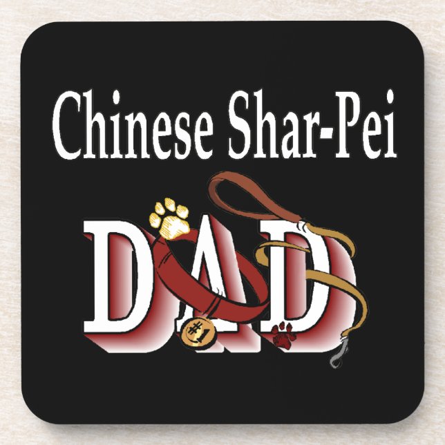 Chinesischer Shar-Pei-VATER Untersetzer (Vorderseite)