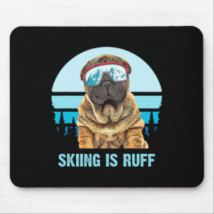 Chinesischer Shar-pei Winterski ist Ruff Ski Dog L Mousepad