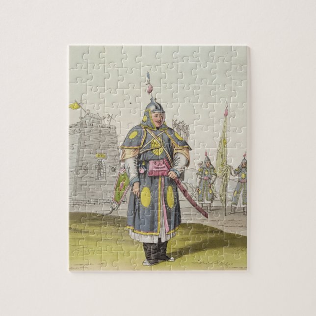 Chinesischer Soldat im vollen Kampfkleid, Puzzle (Vertikal)