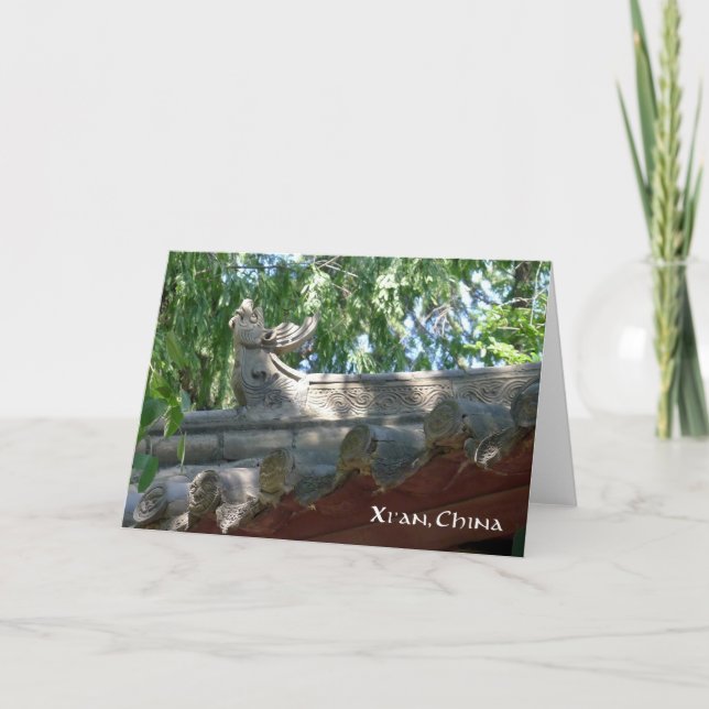 Chinesischer Steindrache, Xi'an, China - Karte (Vorderseite)