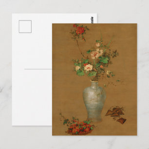 Chinesischer Stillleben mit Blumen von Castiglione Postkarte