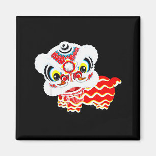 Chinesischer Süßer Traditioneller Tanz Löwe Kunst  Magnet