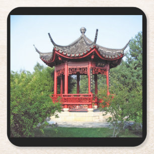 Chinesischer Teehaus-Untersetzer Rechteckiger Pappuntersetzer