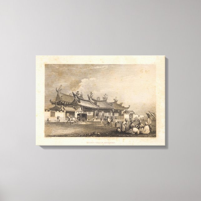 Chinesischer Tempel, Singapur Leinwanddruck (Vorderseite)
