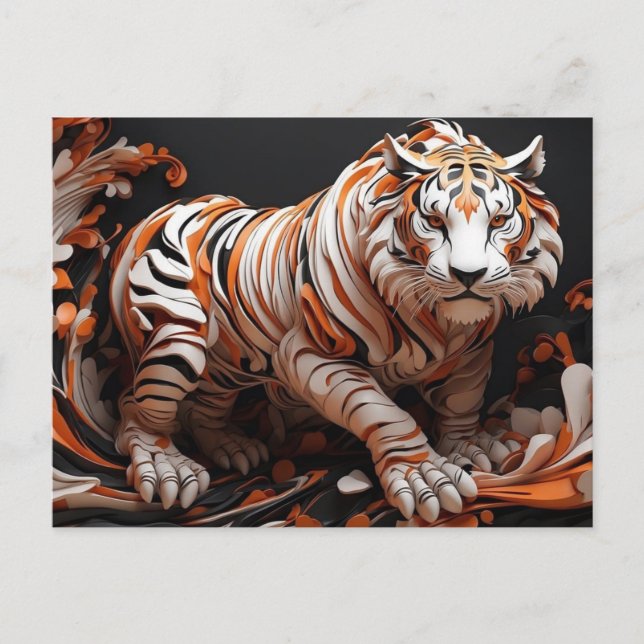 Chinesischer Tiger Awakes Postkarte (Vorderseite)