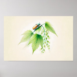Chinesischer Tinte May Bug auf Linden Poster