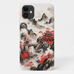 Chinesischer Tintenklasselefon - Rot und Blac Case-Mate iPhone Hülle