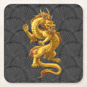 Chinesischer Untersetzer für das Lucky Gold Dragon