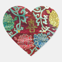 Chinesischer Valentinstag Herz-Aufkleber