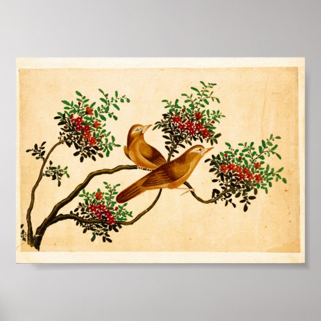 CHINESISCHER Vintager Naturstil Poster (Vorne)