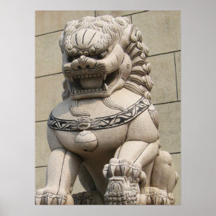 Chinesischer Wächter Lion Foo Hund 石 獅 Poster