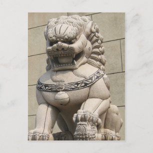Chinesischer Wächter Lion Foo Hund 石 獅 Postkarte