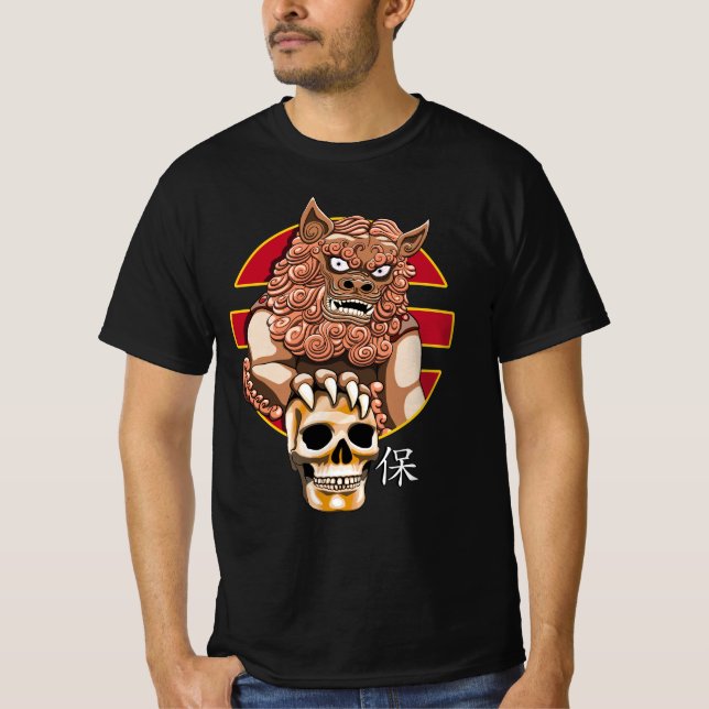 Chinesischer Wächter Löwe - Foo Dog T-Shirt (Vorderseite)