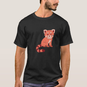Chinesischer Wald Wildtiere Niedliche China Roter  T-Shirt