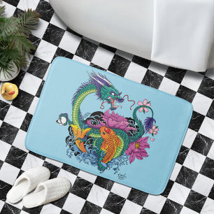 Chinesischer Wasserdrache Koi Fisch Badematte