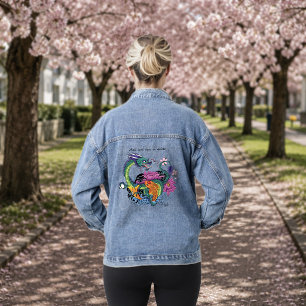 Chinesischer Wasserdrache Koi Fisch Jeansjacke