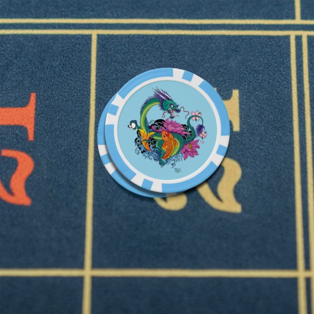 Chinesischer Wasserdrache Koi Fisch Pokerchips (Von Creator hochgeladen)
