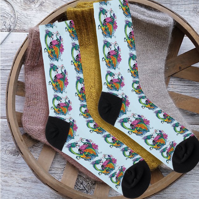 Chinesischer Wasserdrache Koi Fisch Socken (Von Creator hochgeladen)