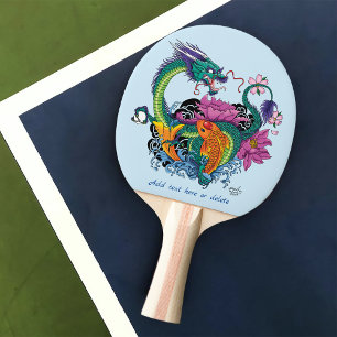 Chinesischer Wasserdrache Koi Fisch Tischtennis Schläger