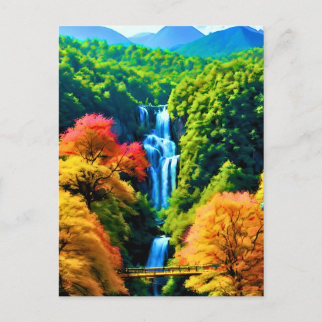Chinesischer Wasserfall Postkarte (Vorderseite)