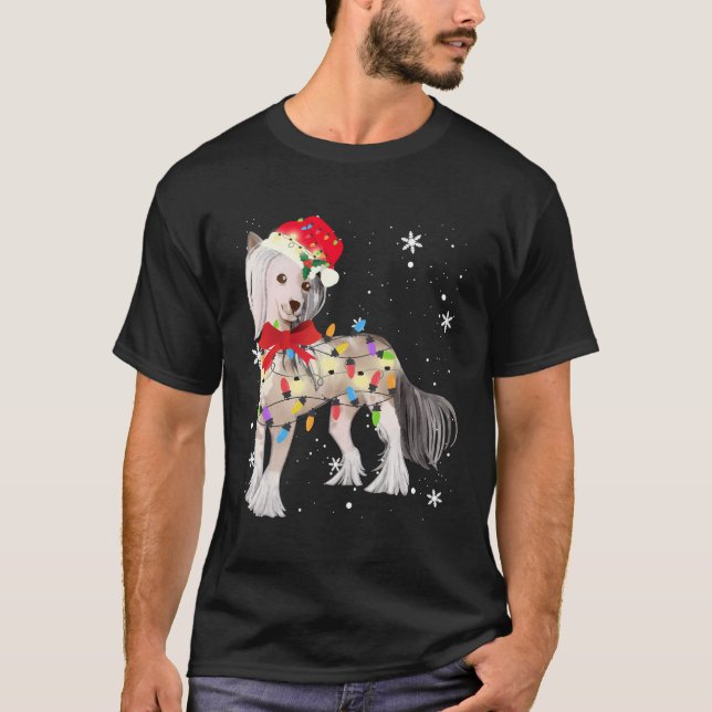 Chinesischer Weihnachtshund Weihnachten Weihnachte T-Shirt (Vorderseite)