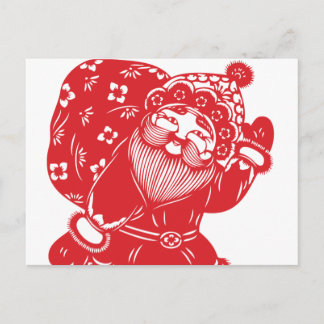 Chinesischer Weihnachtsmann Feiertagspostkarte