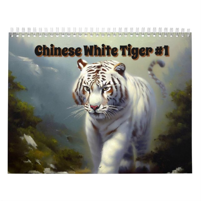Chinesischer Weißer Tiger #1 Kalender (Titelbild)