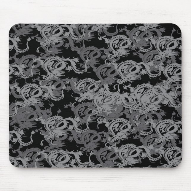 Chinesischer Ying Yang Drache Mousepad (Vorne)