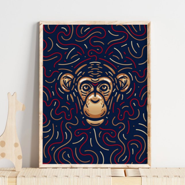 Chinesischer Zodiac-Affe | Zodiac Digital Print Poster (Von Creator hochgeladen)